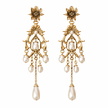 Vintage Gold Pearl Drop Earrings