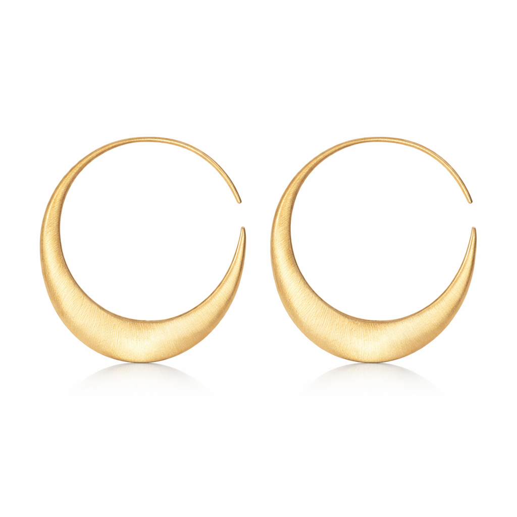 Gold Crescent Hoop Earrings