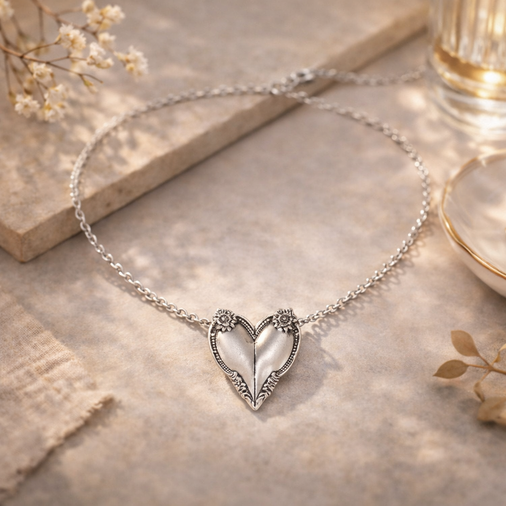 Vintage Heart Pendant Necklace